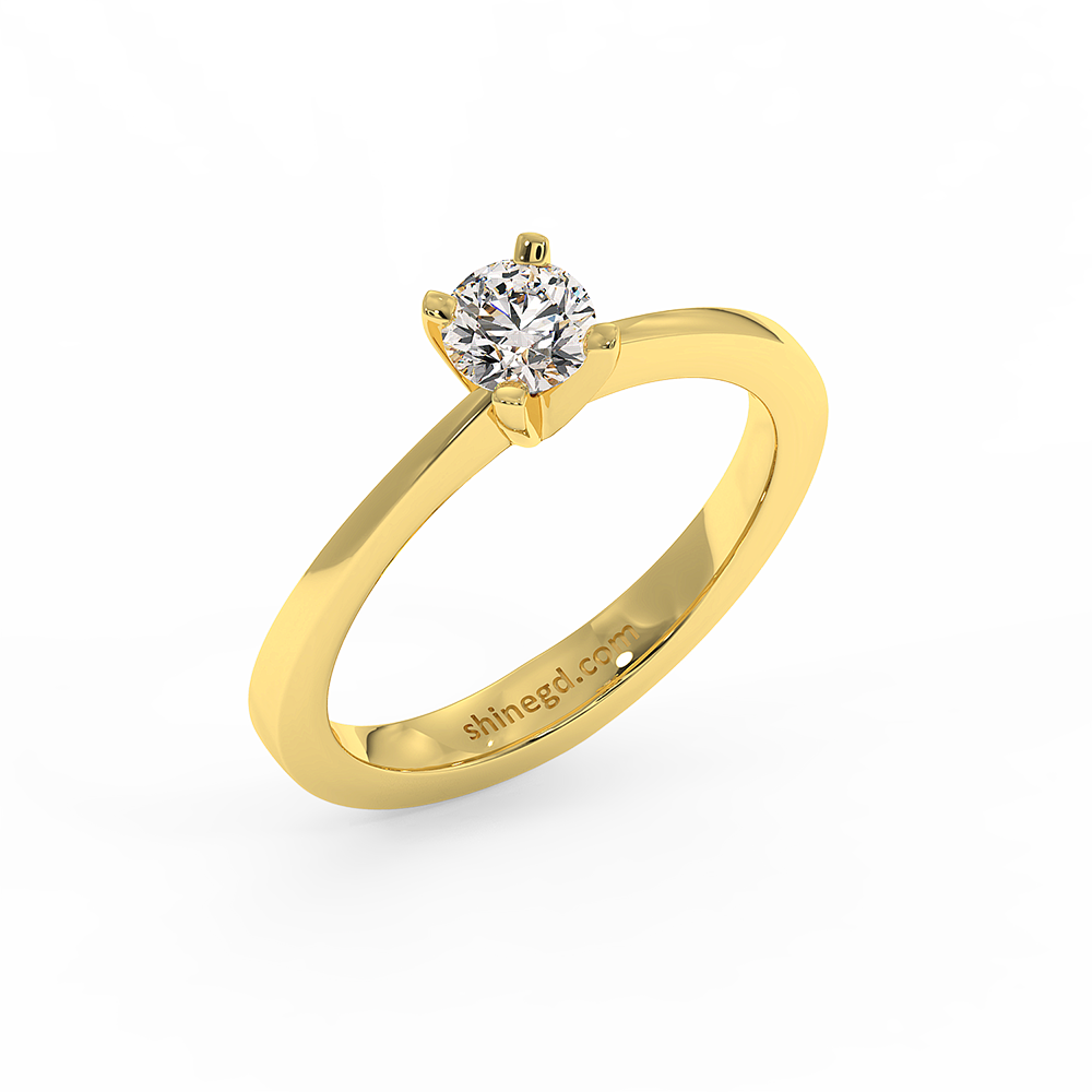 18K Gold Diamond Solitaire Ring